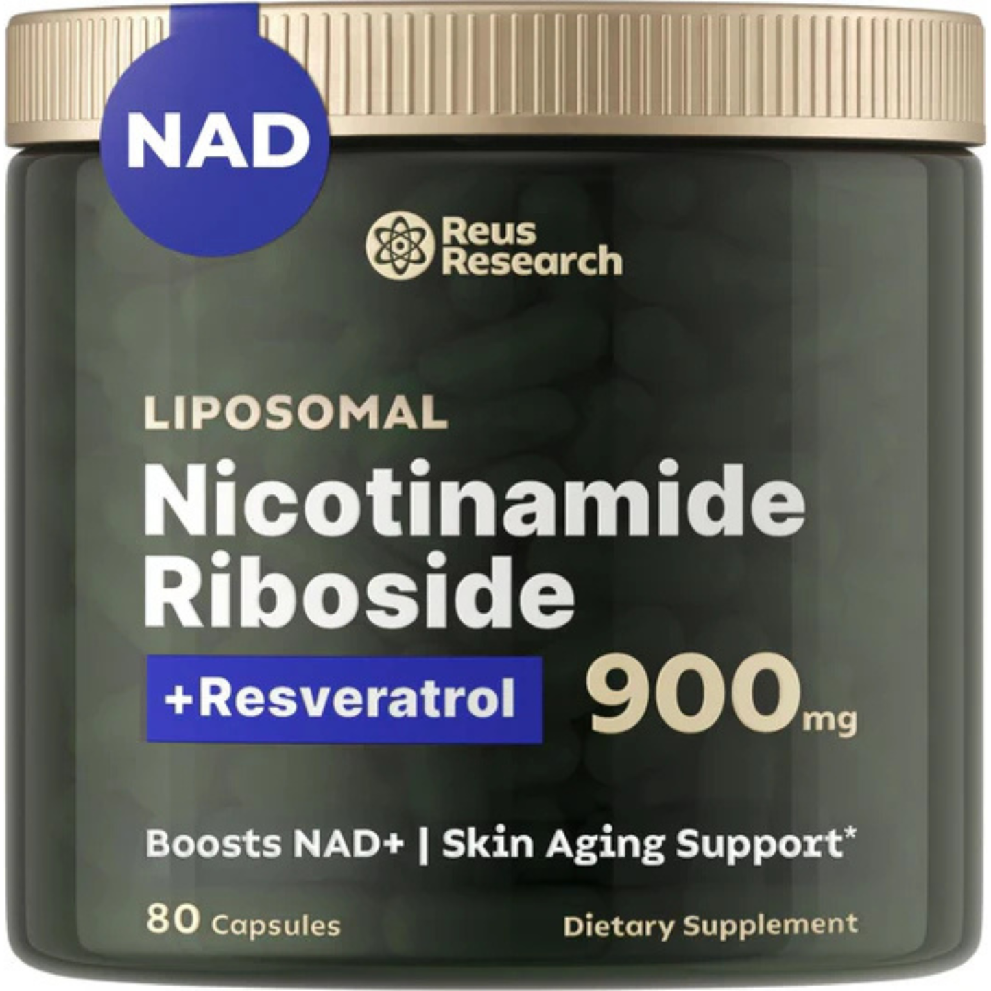 Reus Research NAD+ Nicotinamide Riboside 900mg (80 Count)